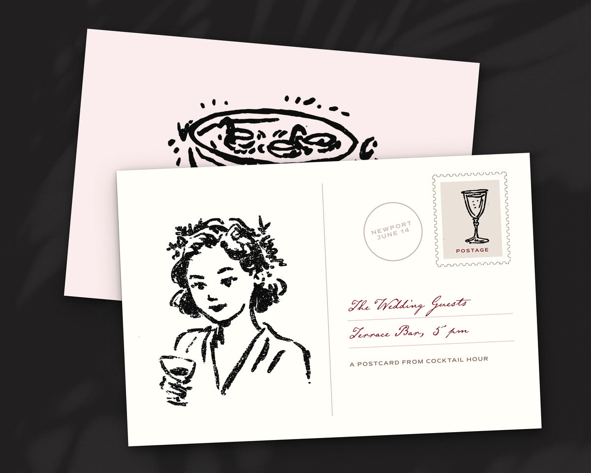 Cocktail Hour Doodle Pack, postcard