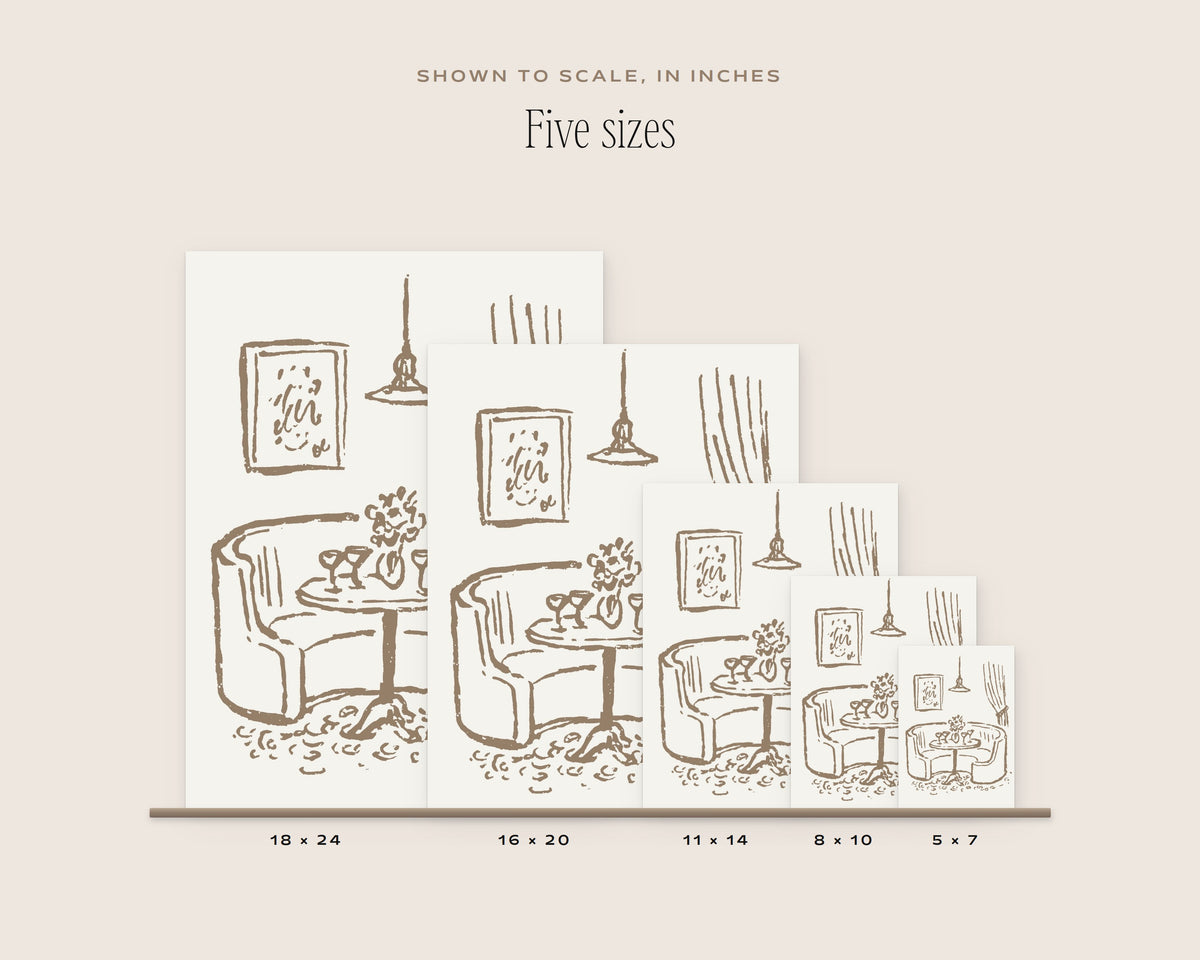 Cocktails for Two Art Print, five sizes