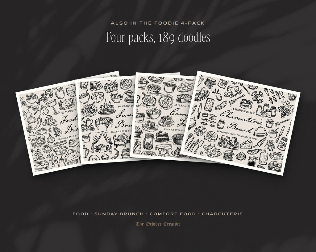 Comfort Food Doodle Pack, also in the bundle