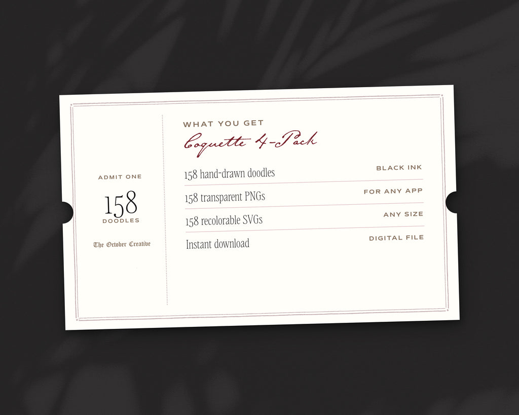Coquette 4-Pack Doodle Bundle, what you get