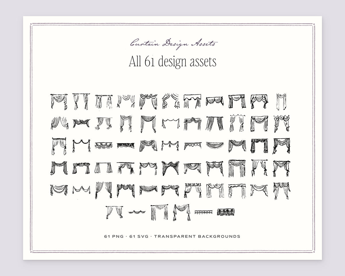 Curtain Design Assets, everything in the set