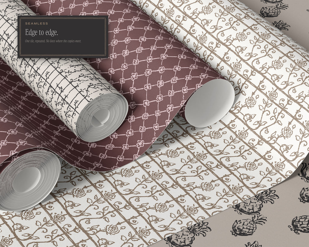 Damask & Ironwork Seamless Pattern Bundle, edge to edge