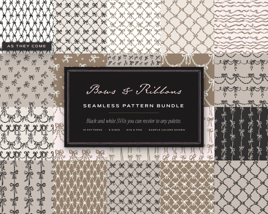 Bows & Ribbons Seamless Pattern Bundle, cover