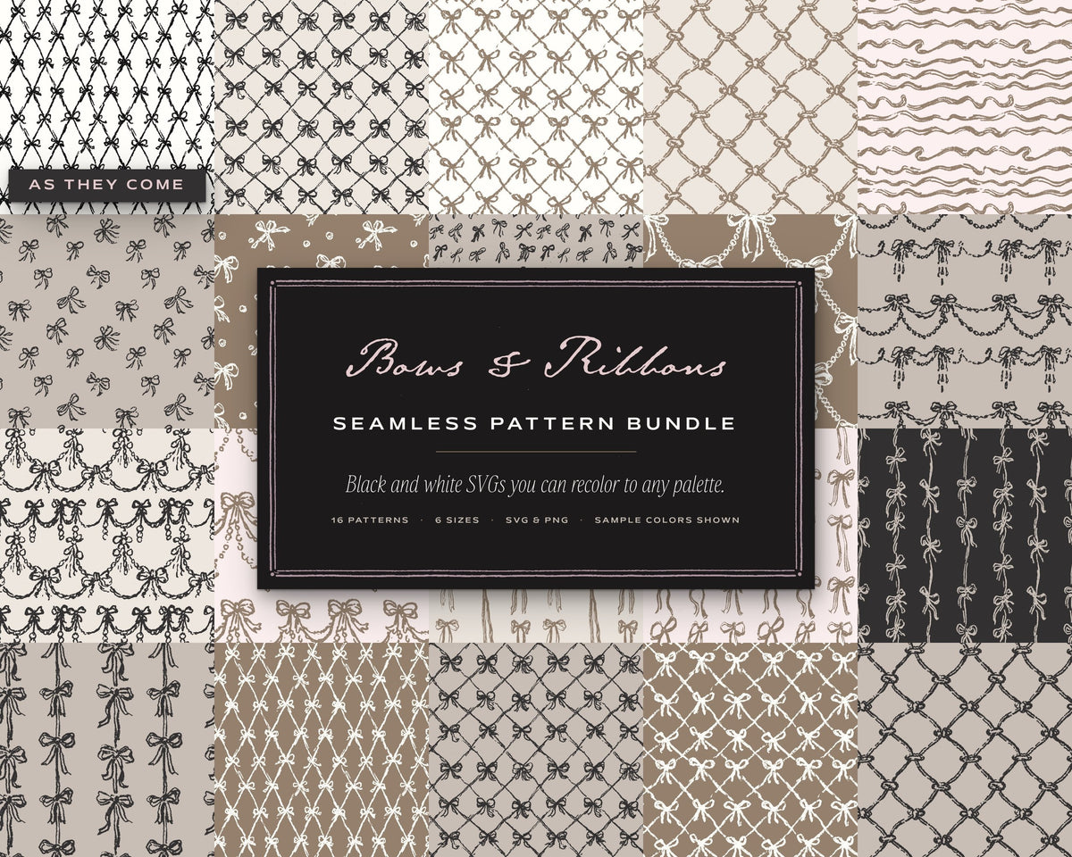 Bows & Ribbons Seamless Pattern Bundle, cover
