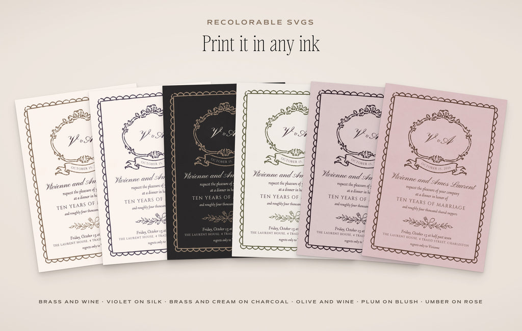The Supper Club Invitation & Sign Builder Kit, any ink