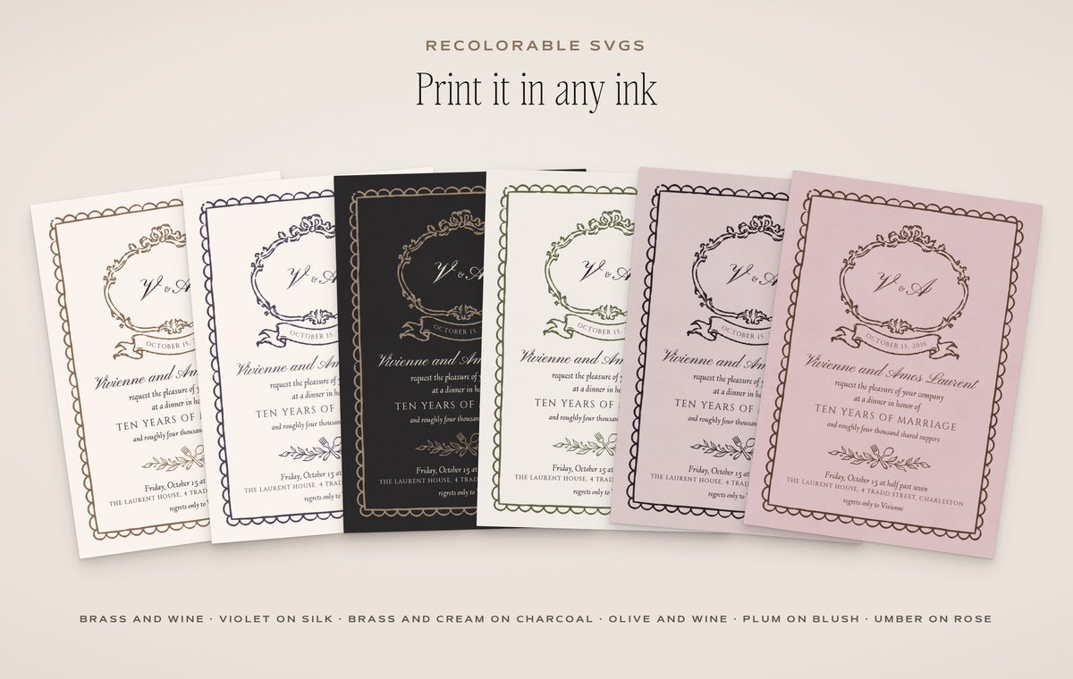 The Supper Club Invitation & Sign Builder Kit, any ink