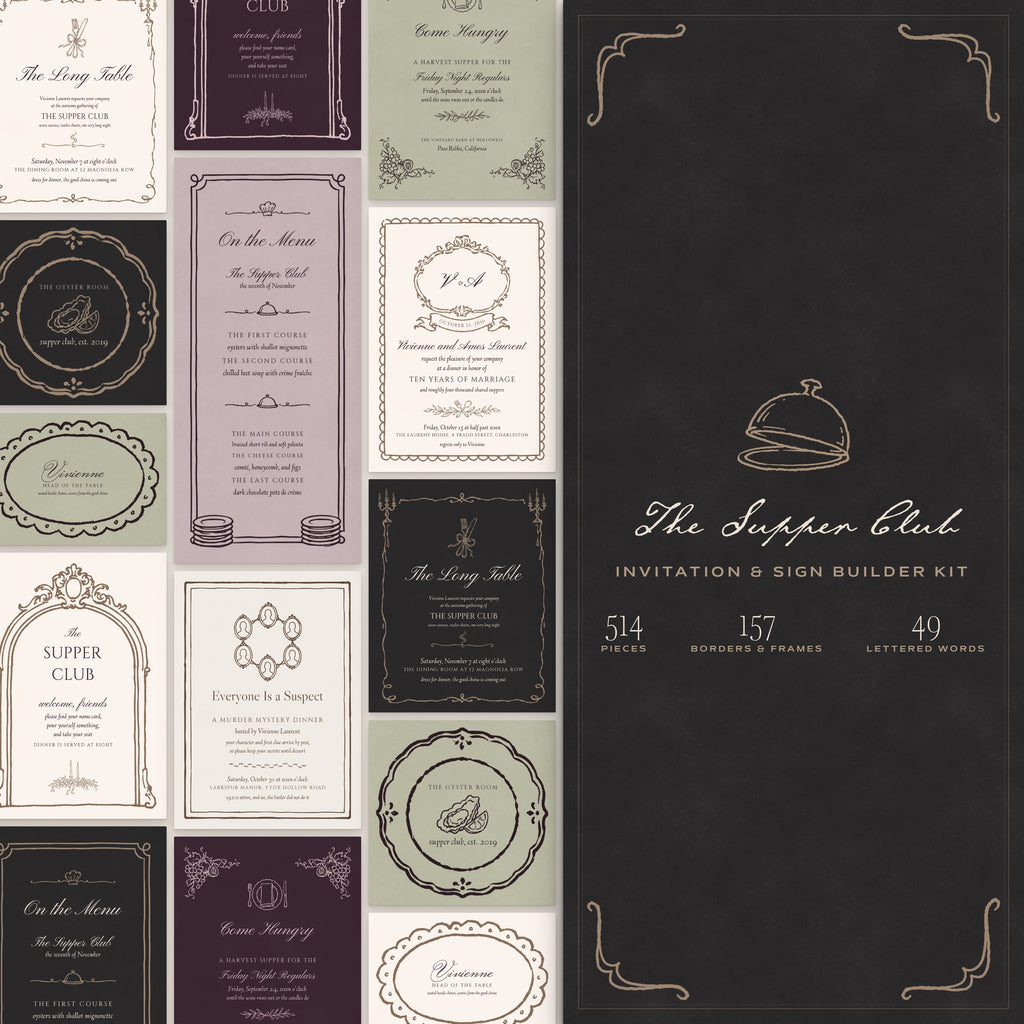 The Supper Club Invitation & Sign Builder Kit, cover