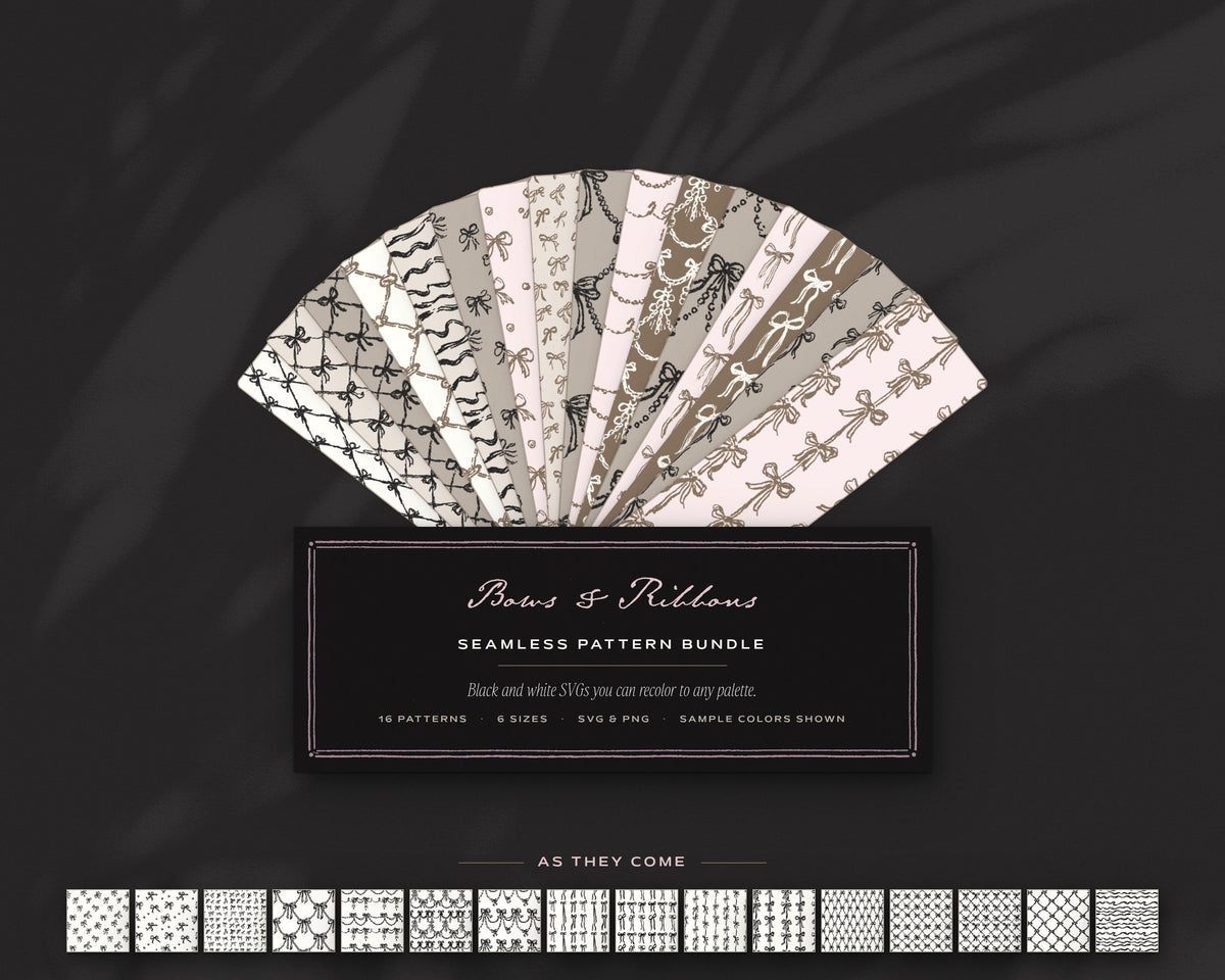 Bows & Ribbons Seamless Pattern Bundle, the fan