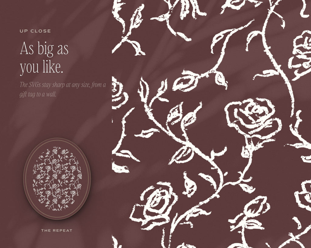 Roses & Florals Seamless Pattern Bundle, up close