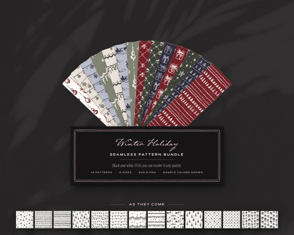 Winter Holiday Seamless Pattern Bundle, the fan