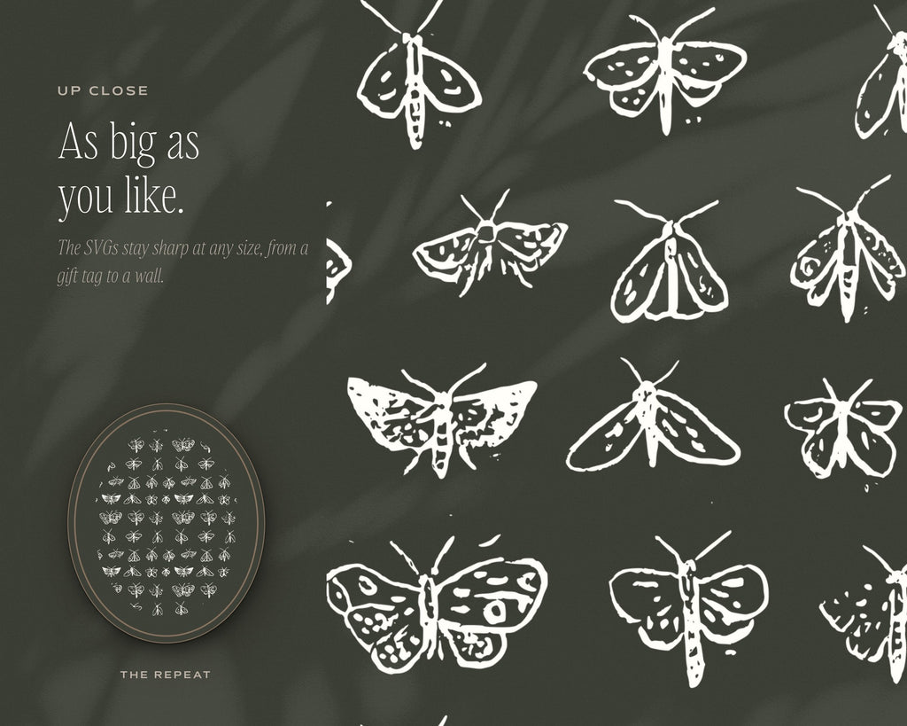 Garden & Woodland Seamless Pattern Bundle, up close