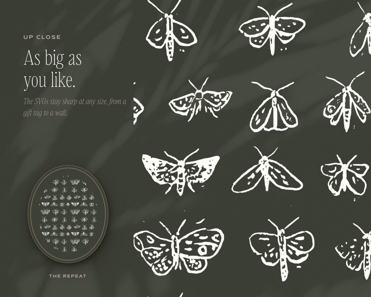 Garden & Woodland Seamless Pattern Bundle, up close