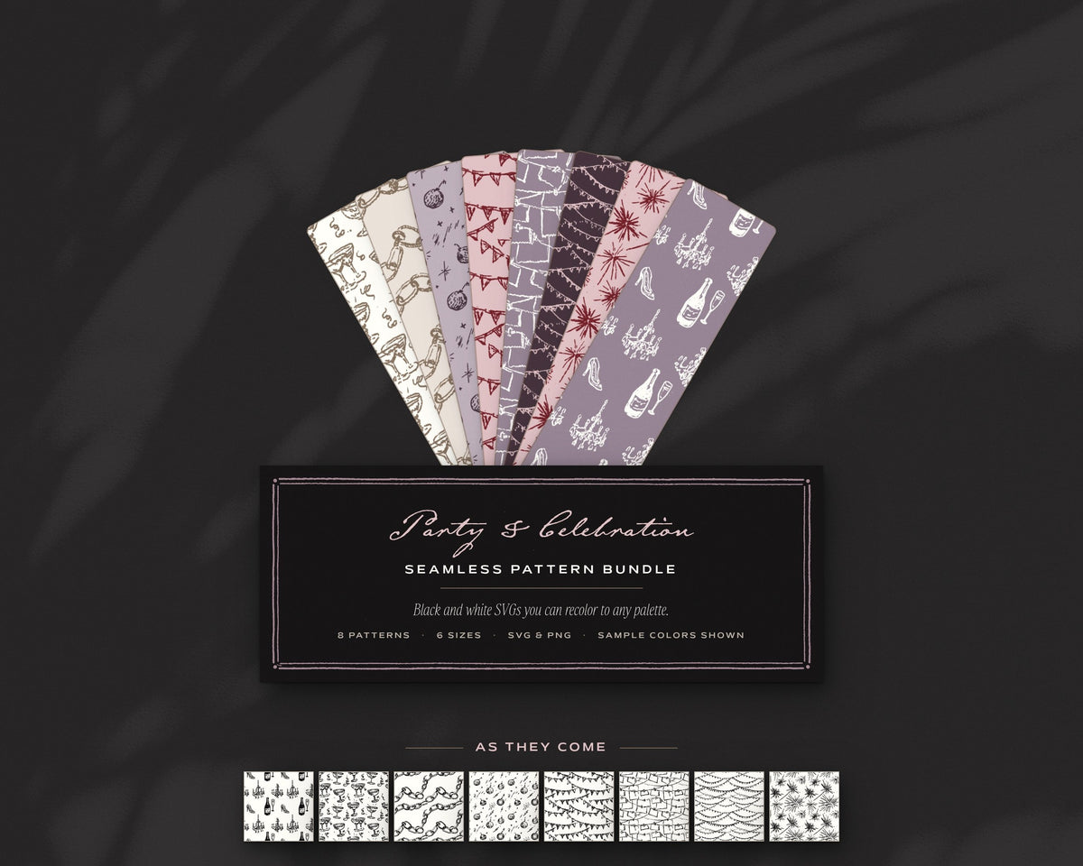 Party & Celebration Seamless Pattern Bundle, the fan