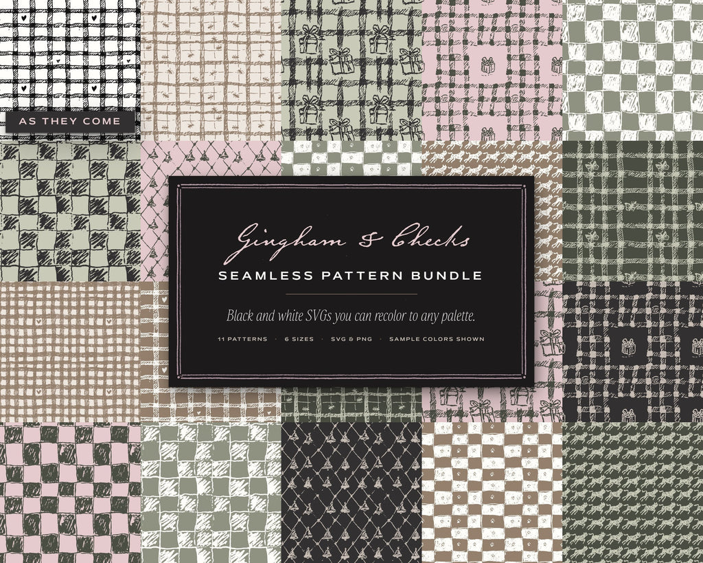 Gingham & Checks Seamless Pattern Bundle, cover
