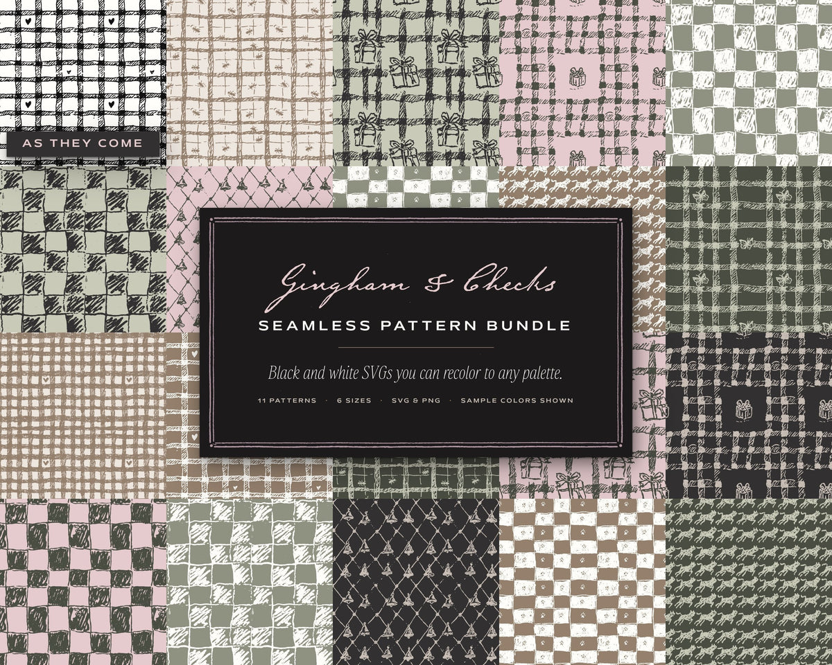 Gingham & Checks Seamless Pattern Bundle, cover