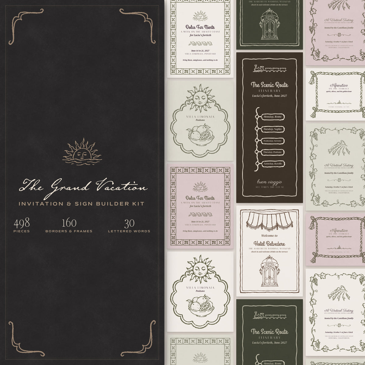 The Grand Vacation Invitation & Sign Builder Kit, cover