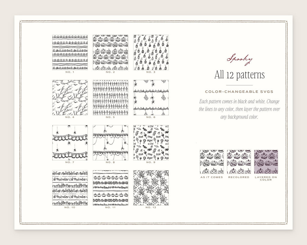 Spooky Seamless Pattern Bundle, all the patterns