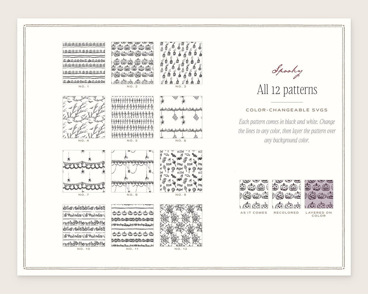 Spooky Seamless Pattern Bundle, all the patterns