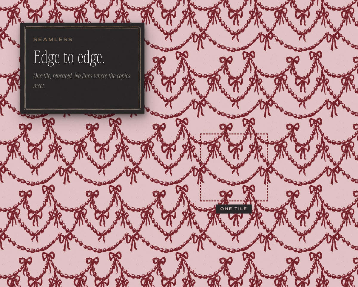 Pearls & Hearts Seamless Pattern Bundle, edge to edge