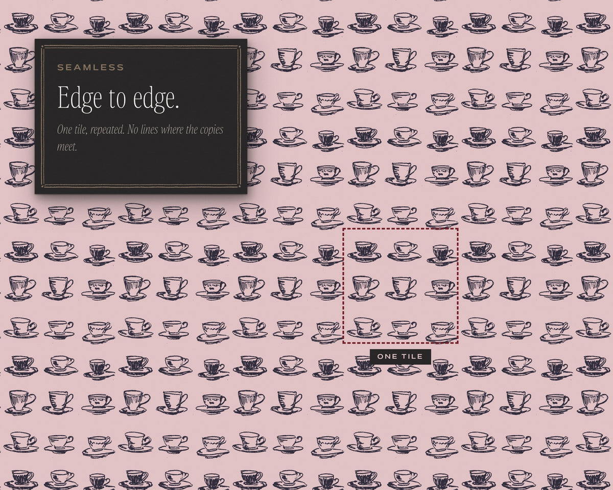 Tea Party & Picnic Seamless Pattern Bundle, edge to edge