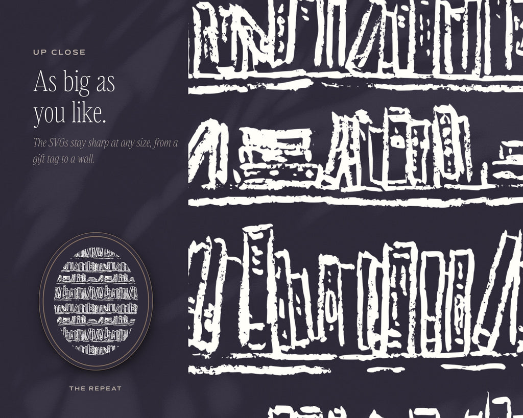 Library & Letters Seamless Pattern Bundle, up close