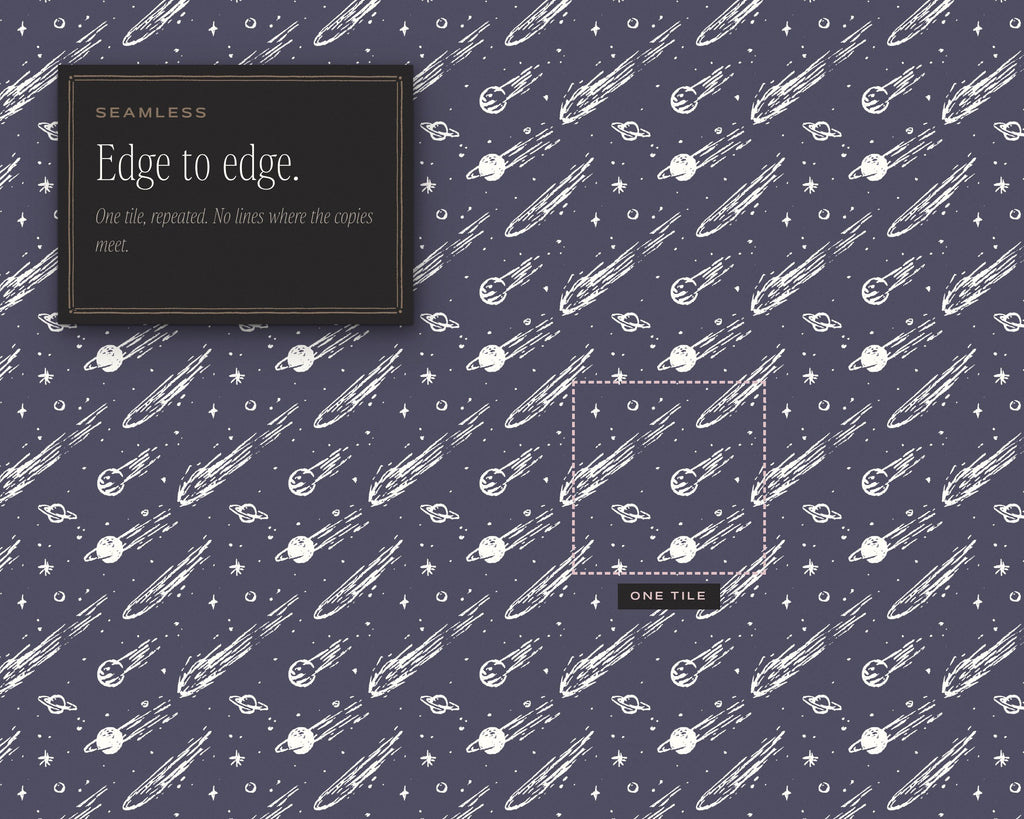Night Sky Seamless Pattern Bundle, edge to edge