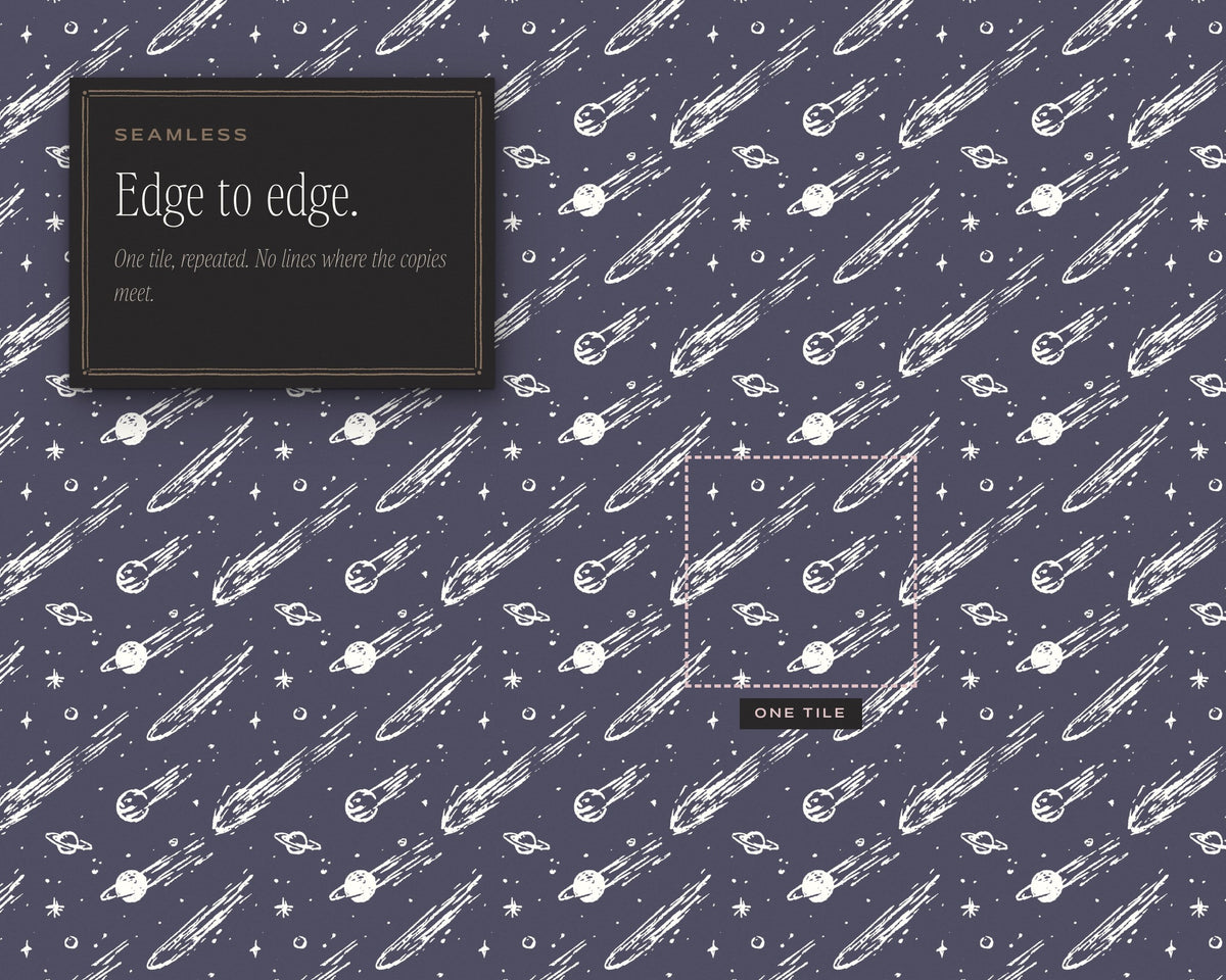 Night Sky Seamless Pattern Bundle, edge to edge