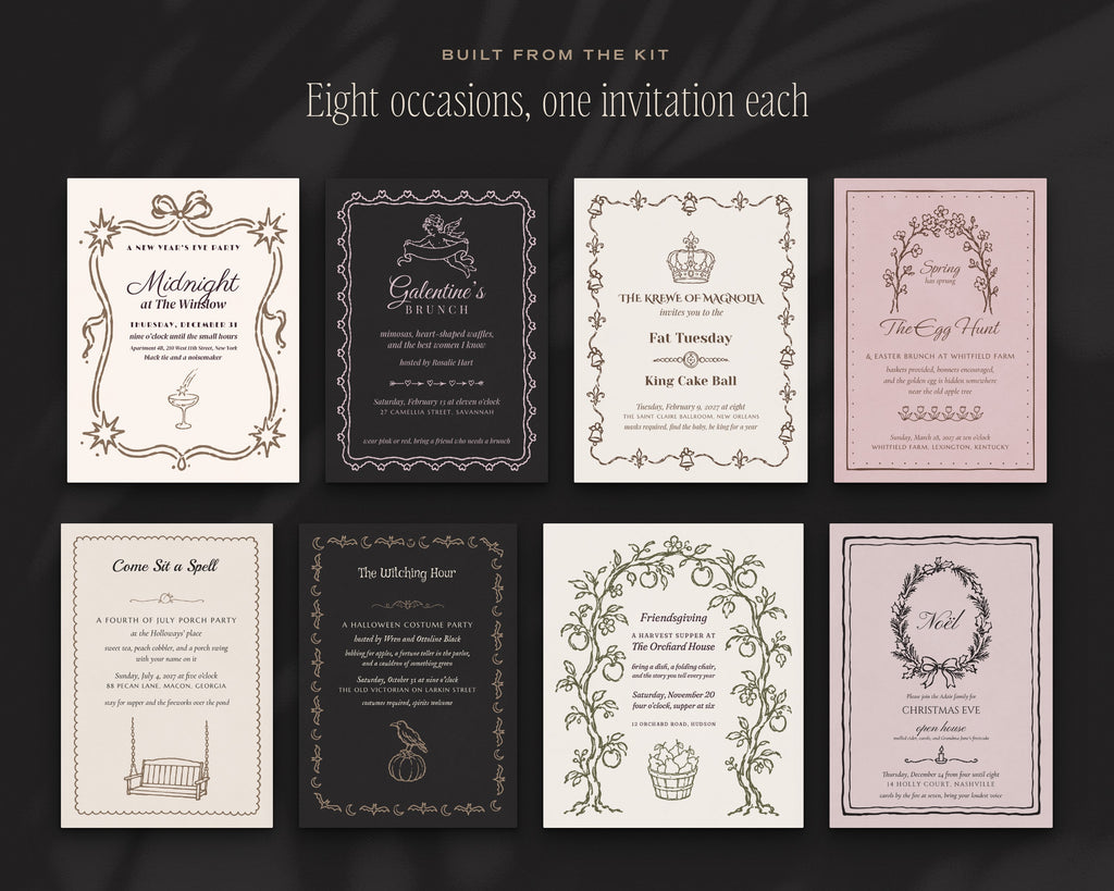 The Occasions Invitation & Sign Builder Kit, eight occasions
