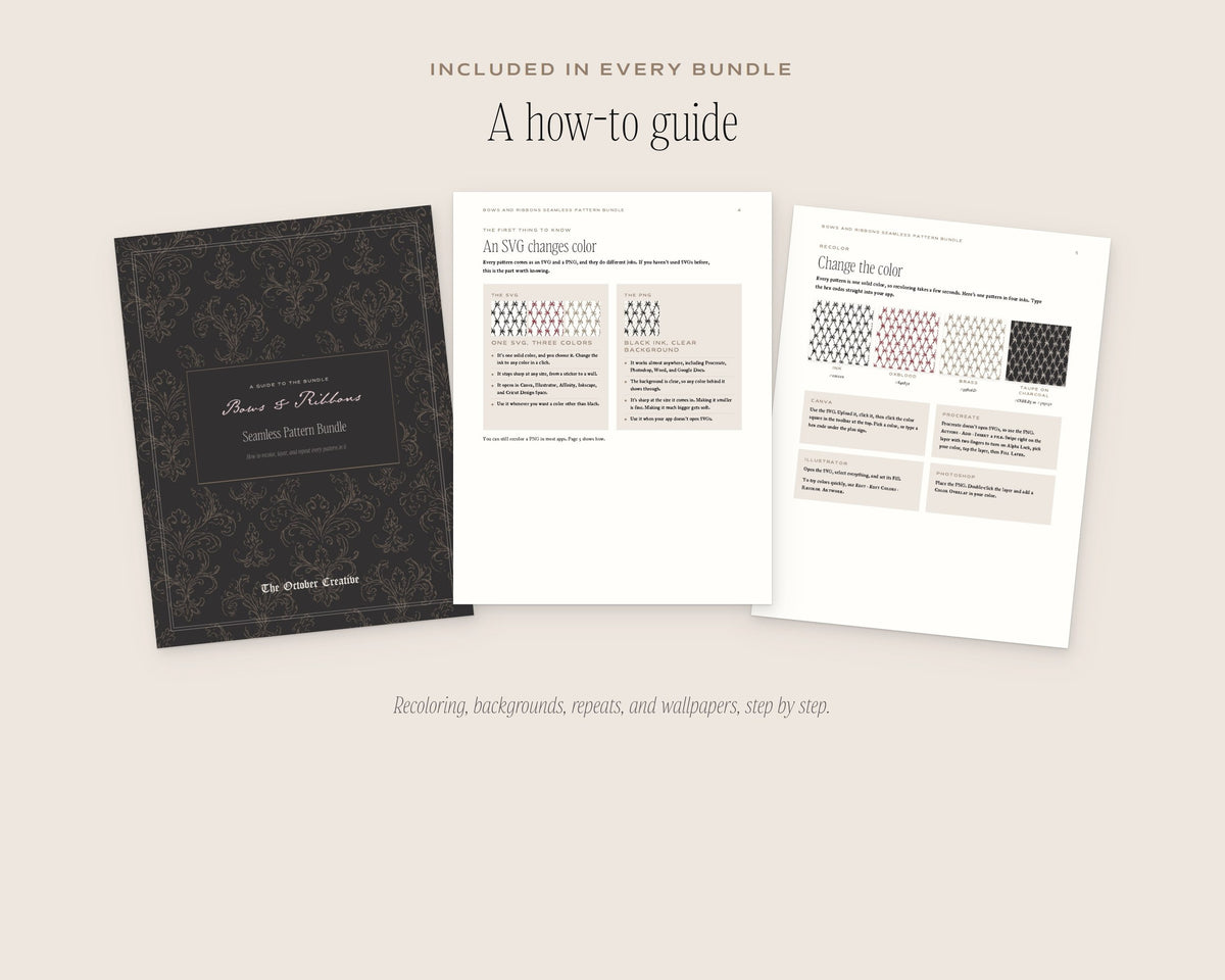 Bows & Ribbons Seamless Pattern Bundle, the guide