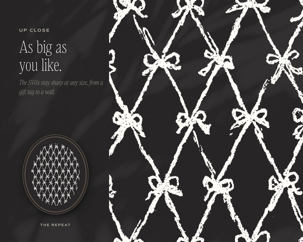 Bows & Ribbons Seamless Pattern Bundle, up close