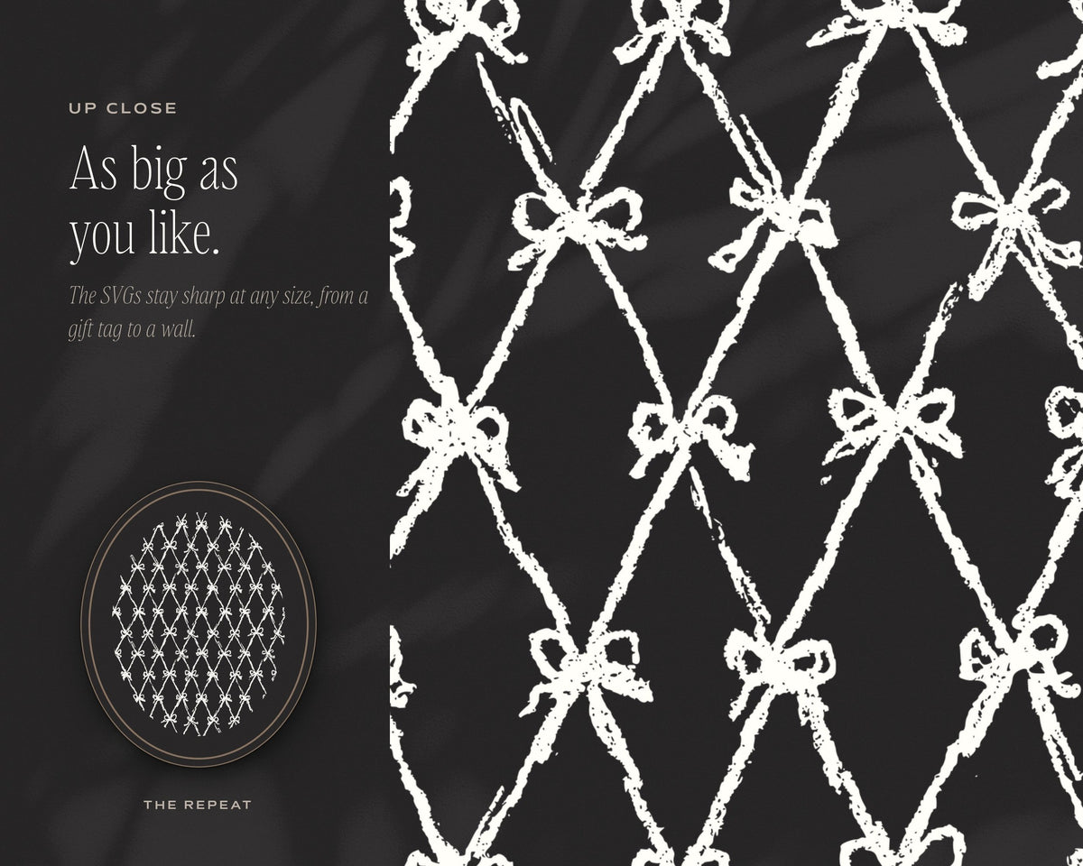 Bows & Ribbons Seamless Pattern Bundle, up close