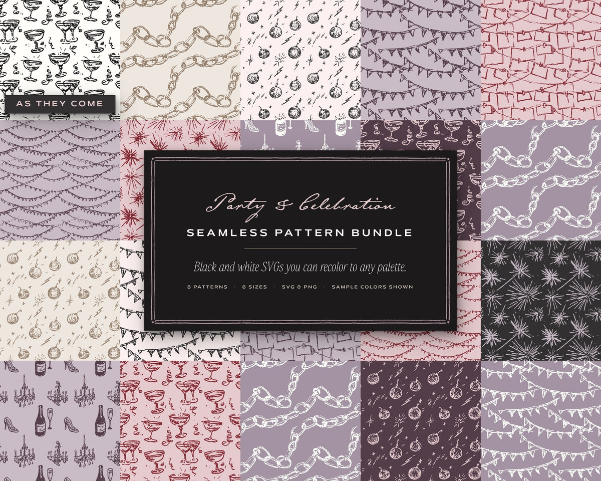 Party & Celebration Seamless Pattern Bundle, cover