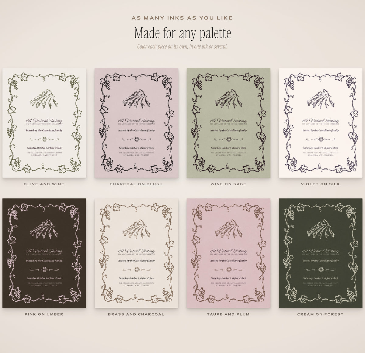 The Grand Vacation Invitation & Sign Builder Kit, any palette