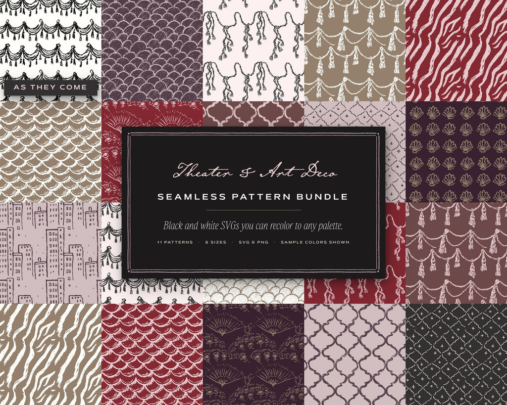 Theater & Art Deco Seamless Pattern Bundle, cover