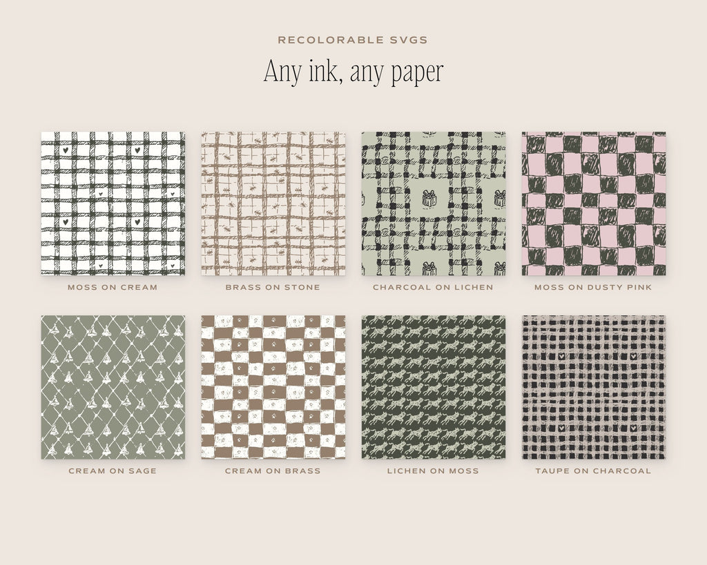 Gingham & Checks Seamless Pattern Bundle, any ink, any paper