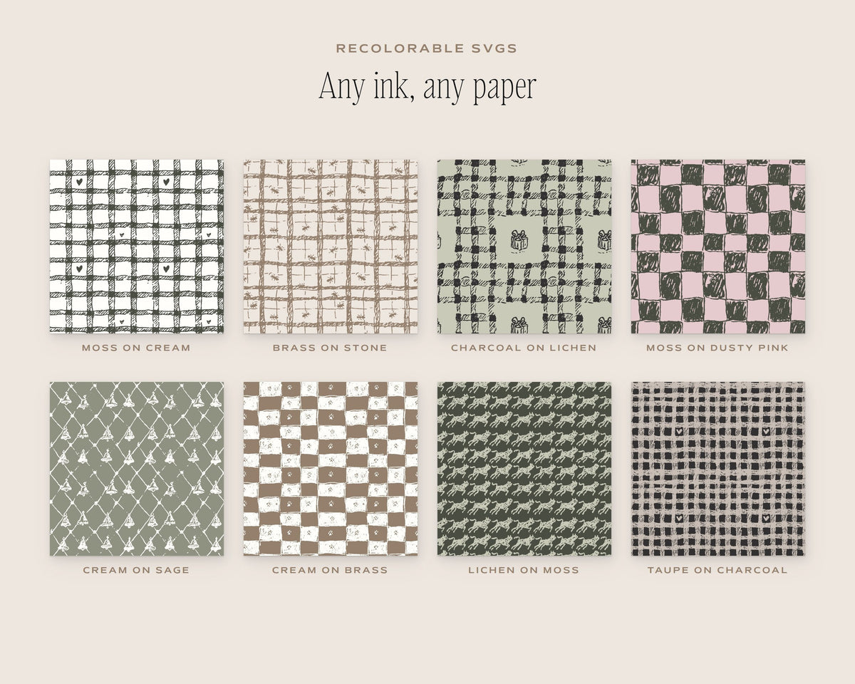 Gingham & Checks Seamless Pattern Bundle, any ink, any paper