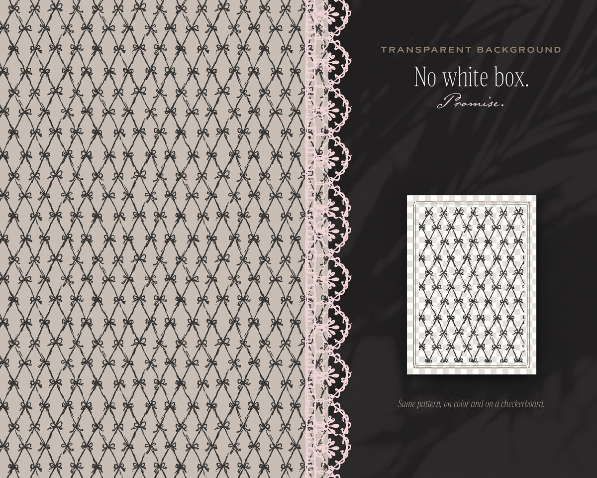 Bows & Ribbons Seamless Pattern Bundle, no white box
