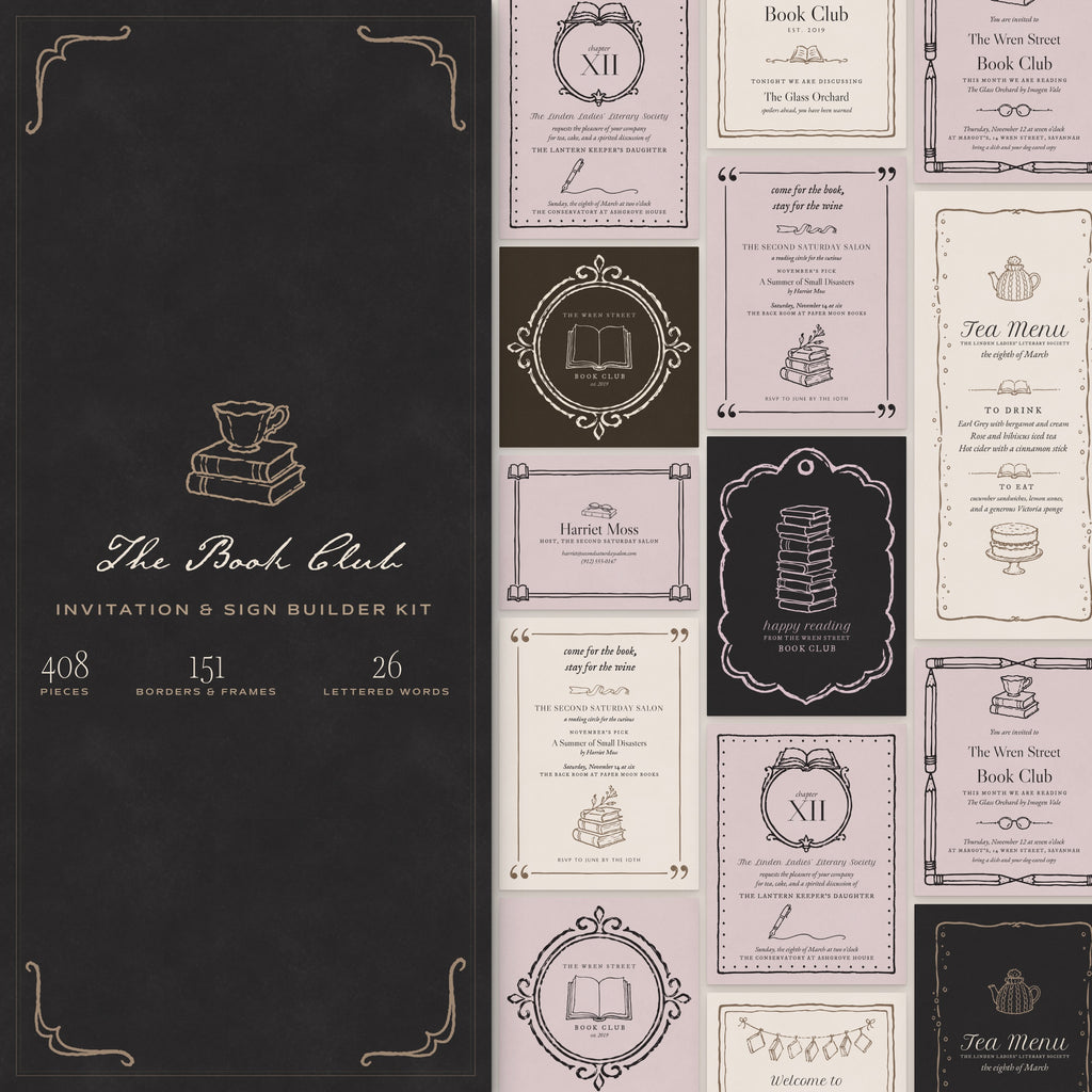 The Book Club Invitation & Sign Builder Kit, cover