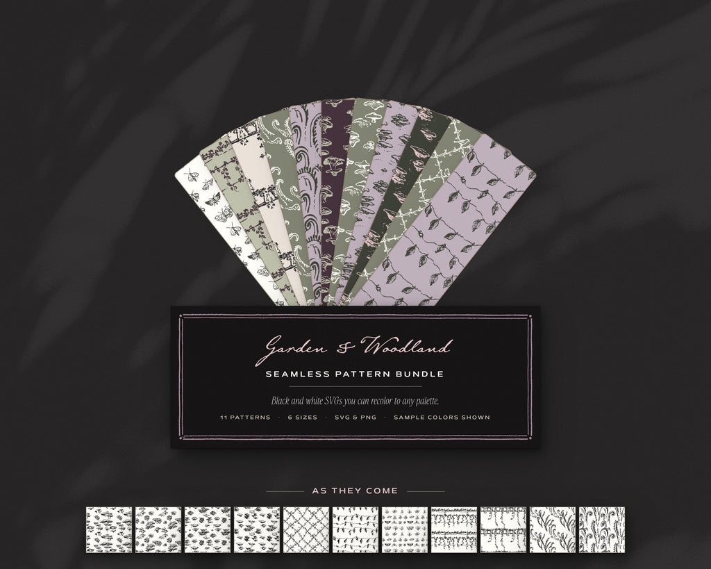 Garden & Woodland Seamless Pattern Bundle, the fan