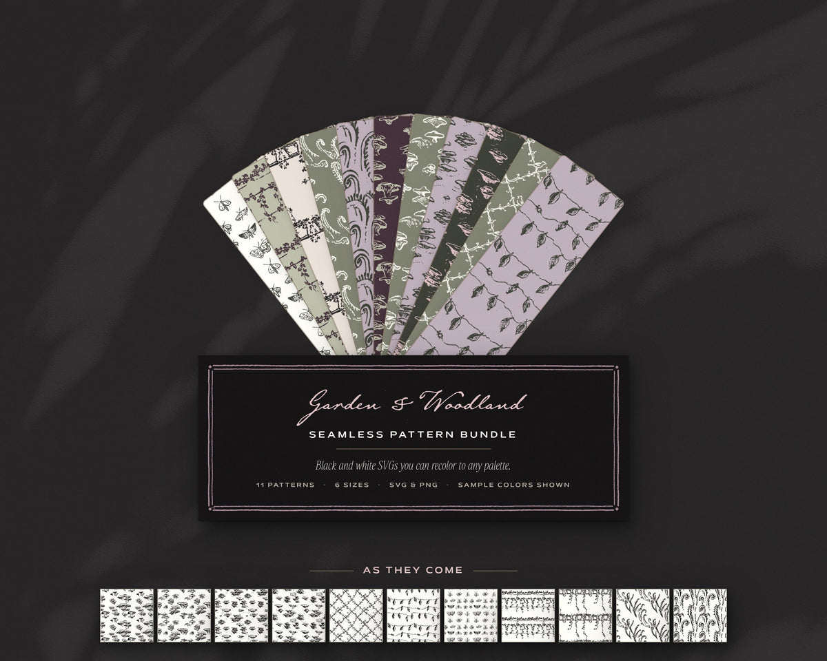 Garden & Woodland Seamless Pattern Bundle, the fan
