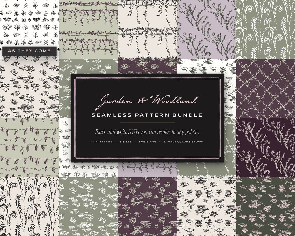 Garden & Woodland Seamless Pattern Bundle, cover