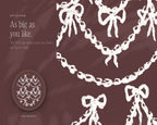 Pearls & Hearts Seamless Pattern Bundle, up close