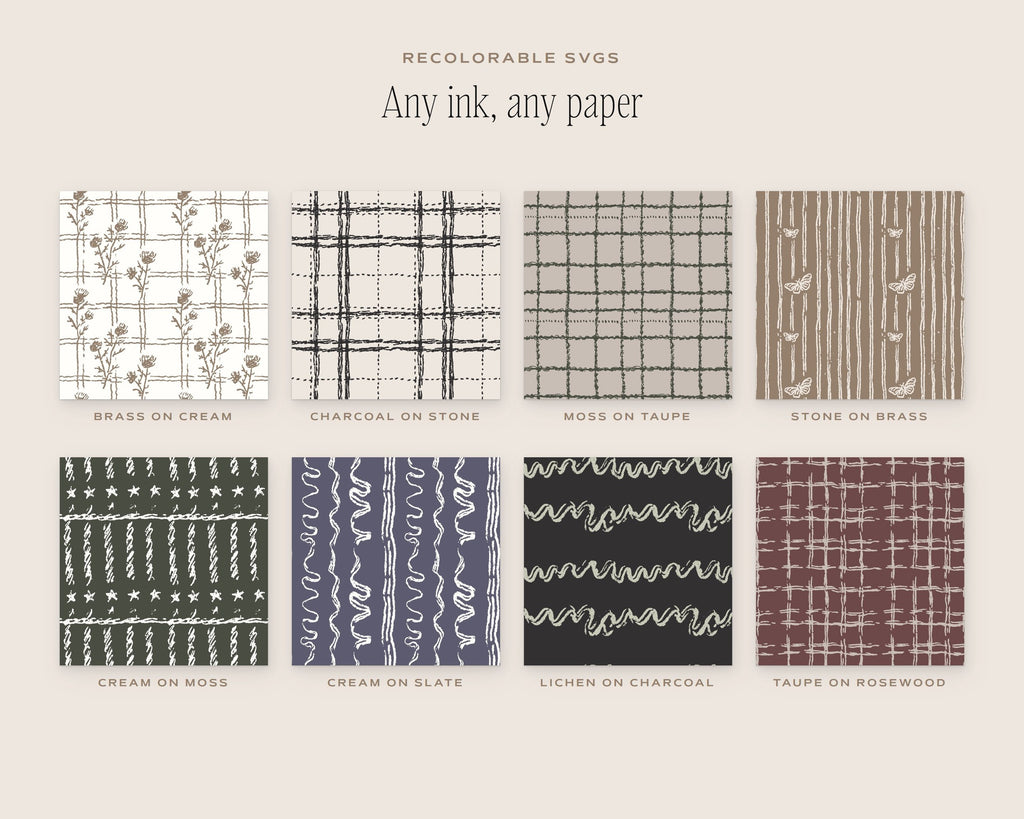 Plaids & Stripes Seamless Pattern Bundle, any ink, any paper