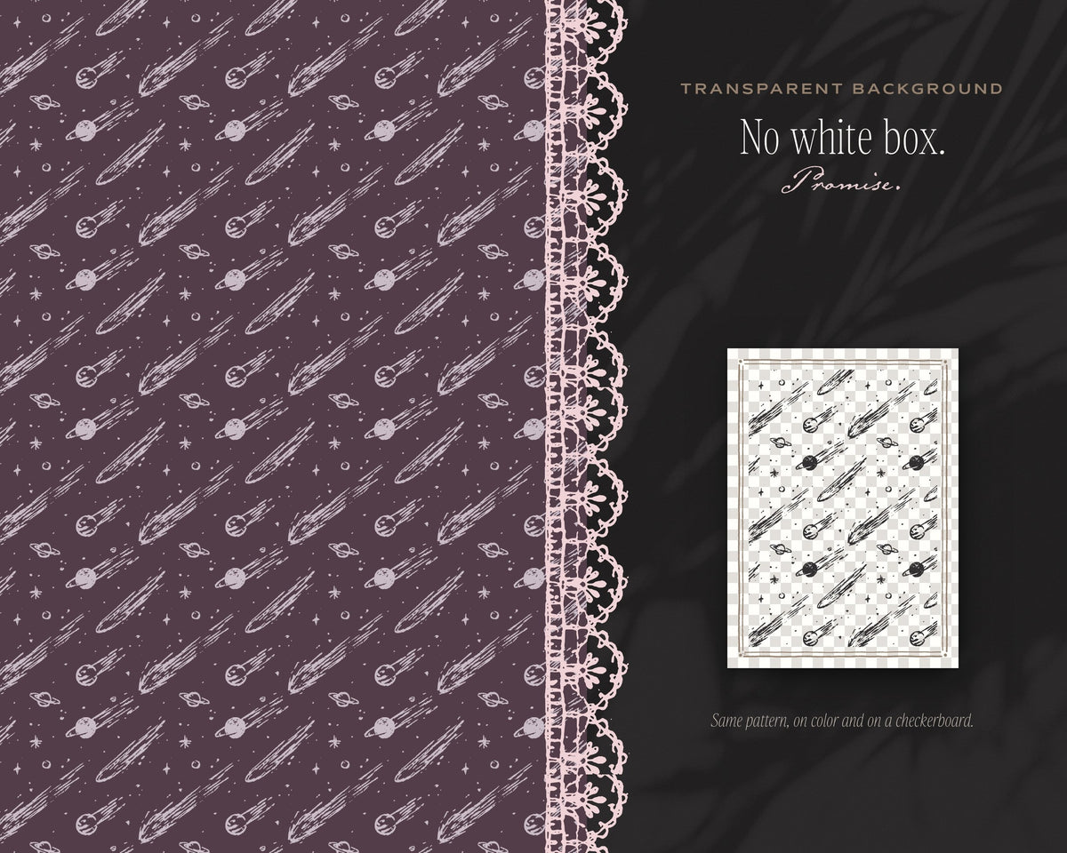 Night Sky Seamless Pattern Bundle, no white box