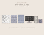 Sun, Moon & Stars Seamless Pattern Bundle, six sizes