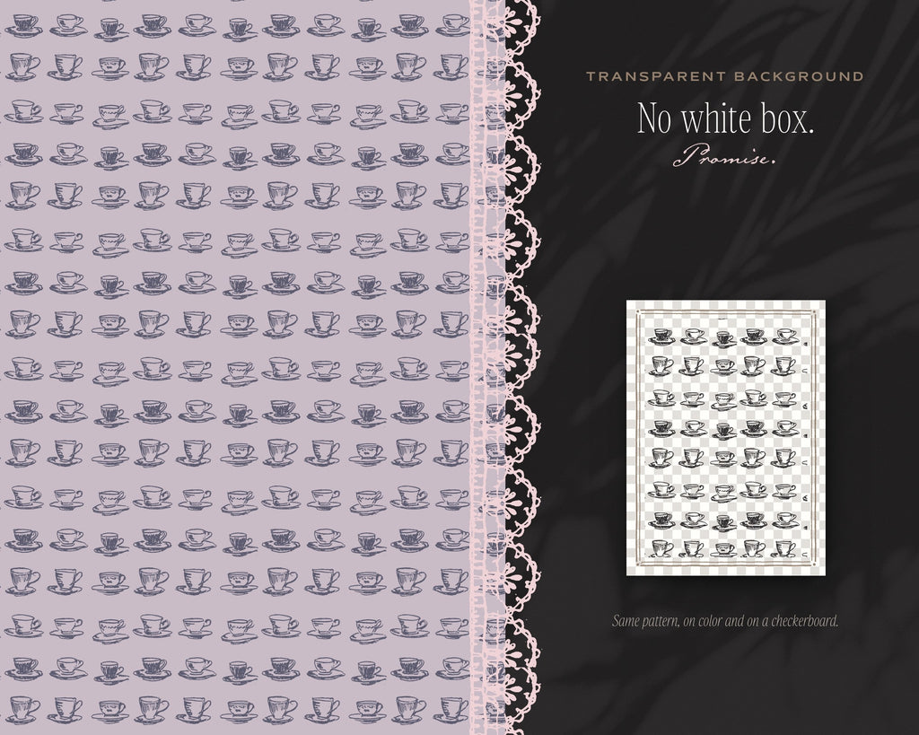 Tea Party & Picnic Seamless Pattern Bundle, no white box