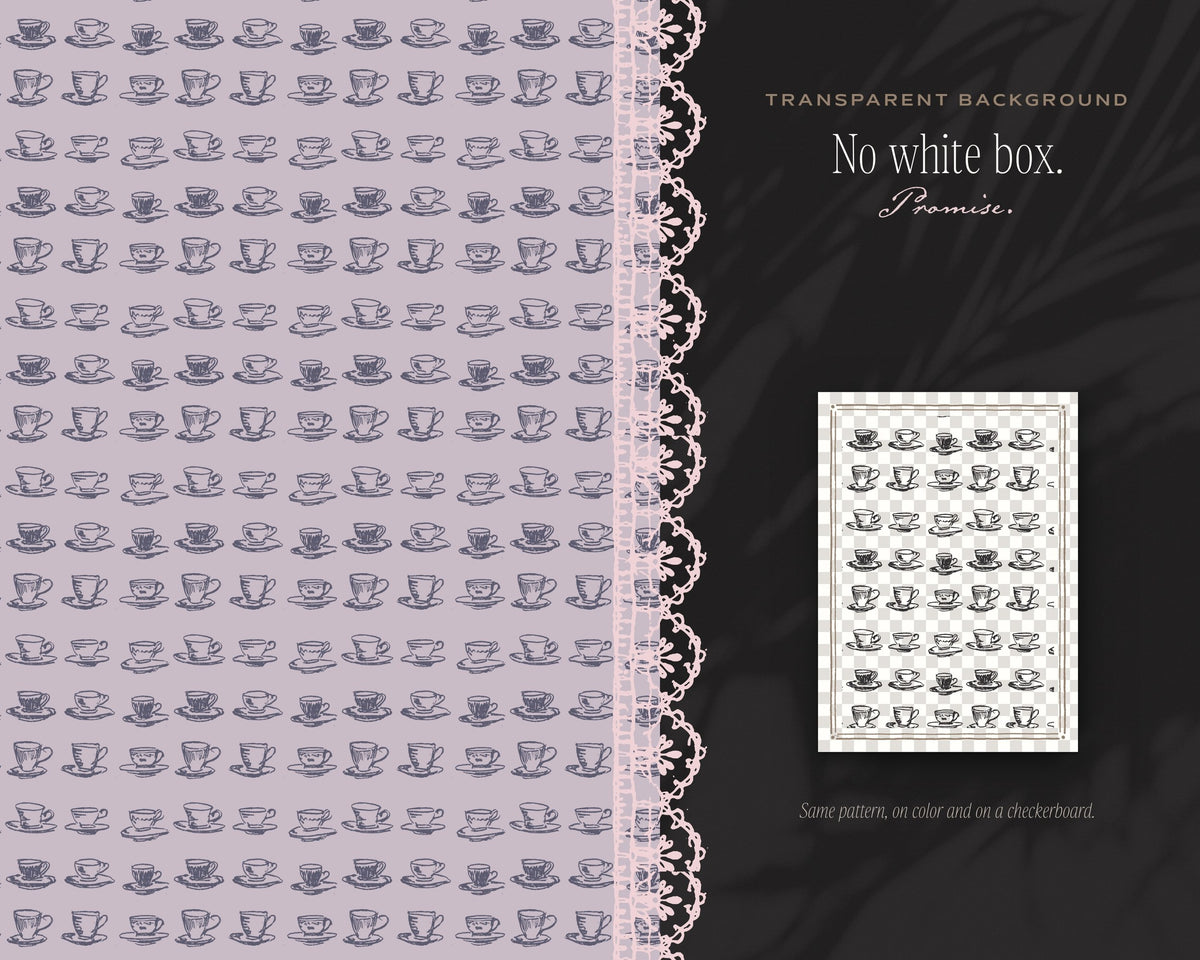 Tea Party & Picnic Seamless Pattern Bundle, no white box