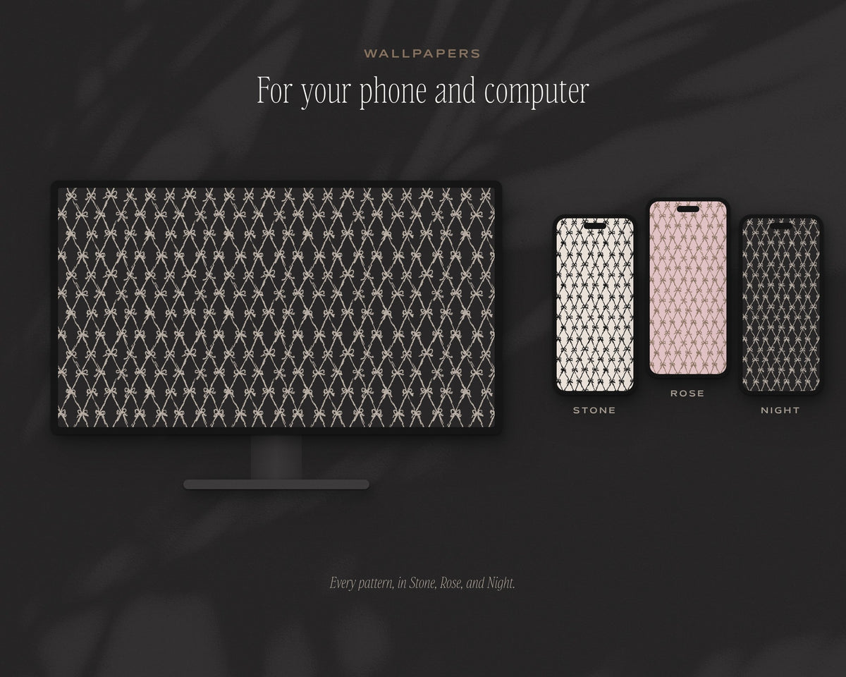 Bows & Ribbons Seamless Pattern Bundle, wallpapers