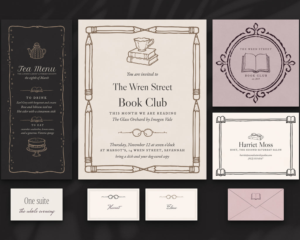 The Book Club Invitation & Sign Builder Kit, the whole evening