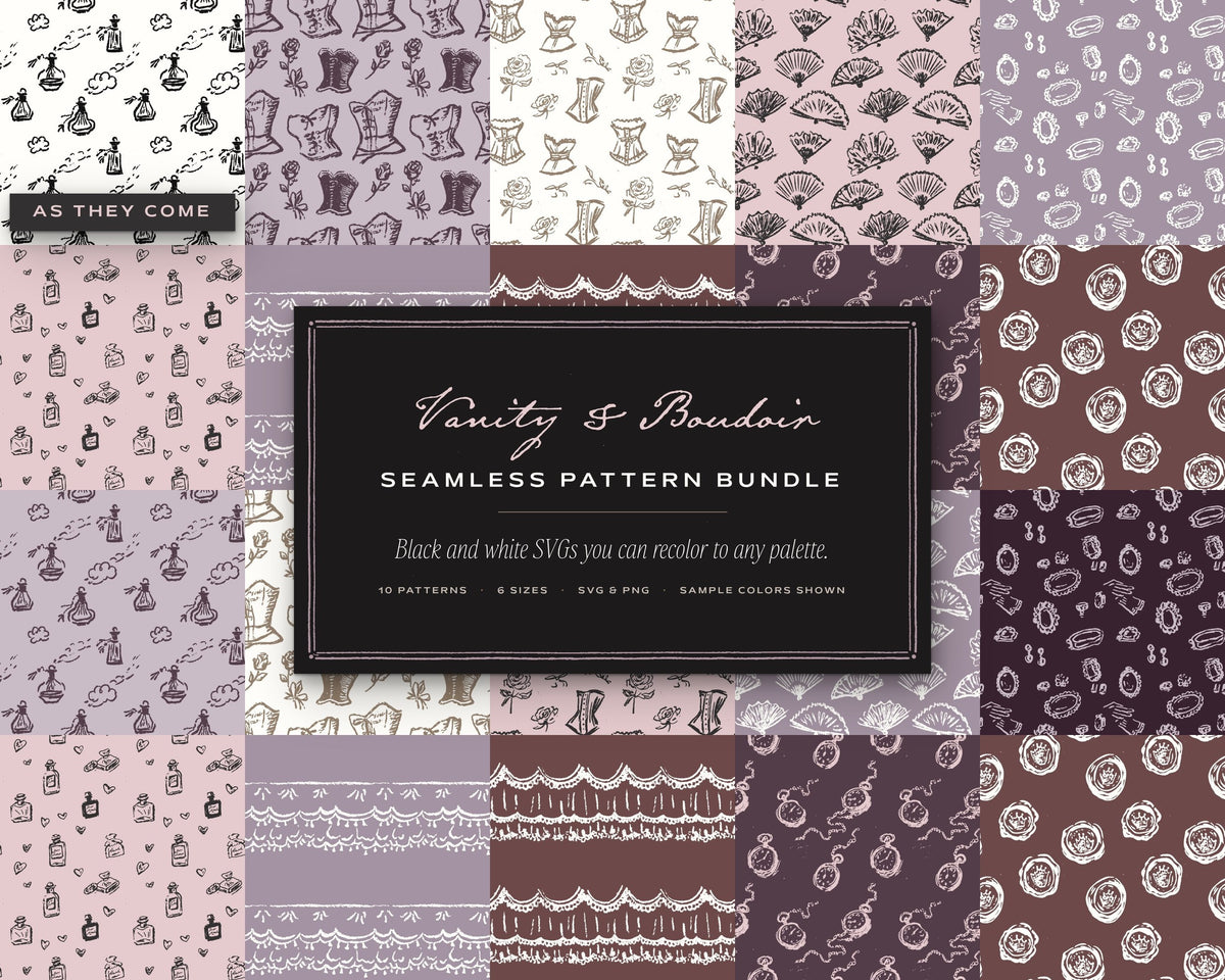 Vanity & Boudoir Seamless Pattern Bundle, cover